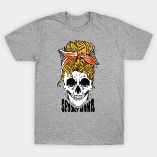 Spooky Mama // Messy Bun Halloween Mom T-Shirt